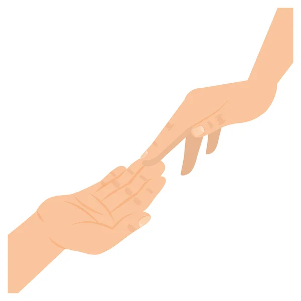 Руки человека трогательная икона — стоковый вектор