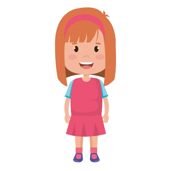 Happy little girl character — Stock Vector