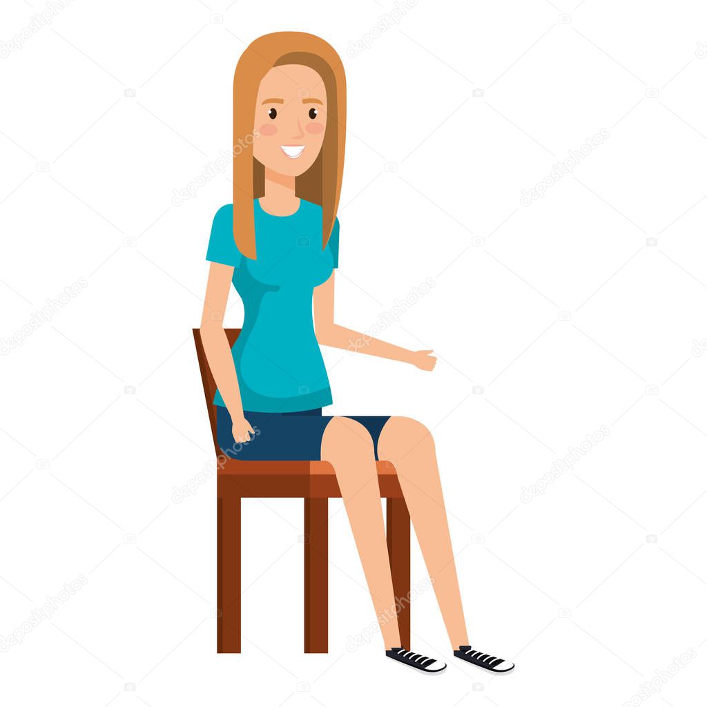 beautiful woman sitting in chair avatar character