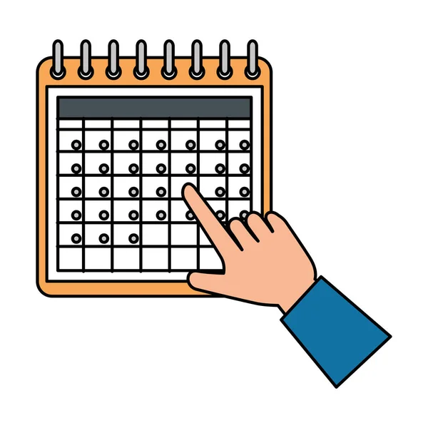 Ręka z przypomnienia w kalendarzu — Wektor stockowy