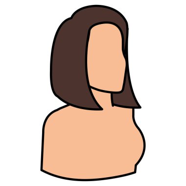 güzel ve genç kadın gömleksiz karakter