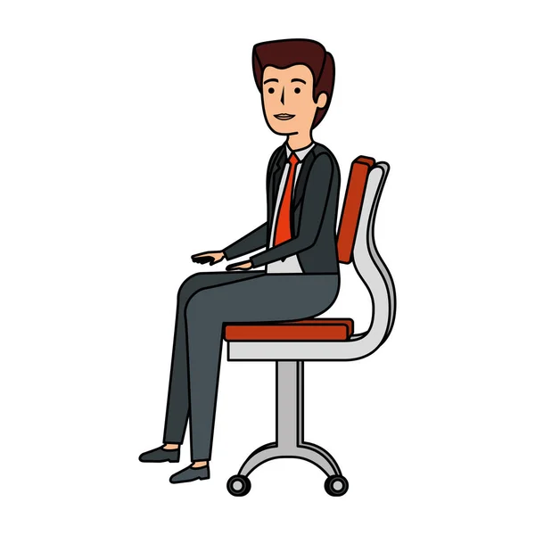 Eleganta affärsman sitter i stolen — Stock vektor
