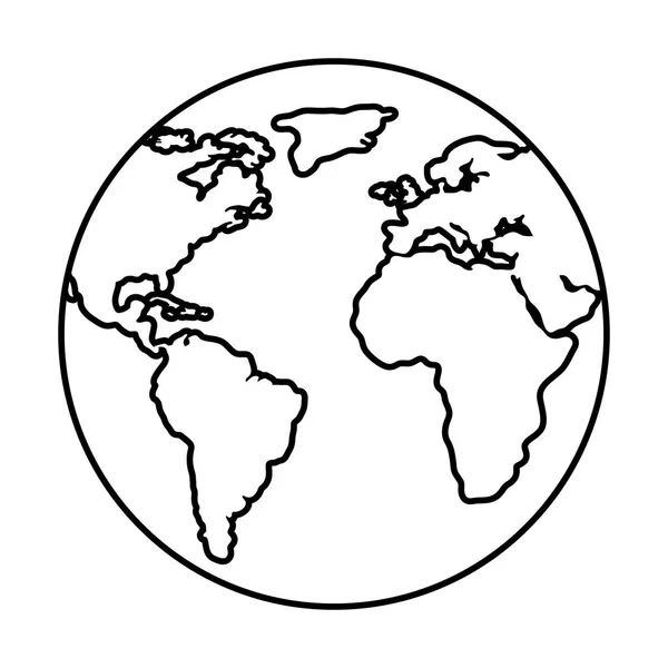 Monde planète terre icône — Image vectorielle
