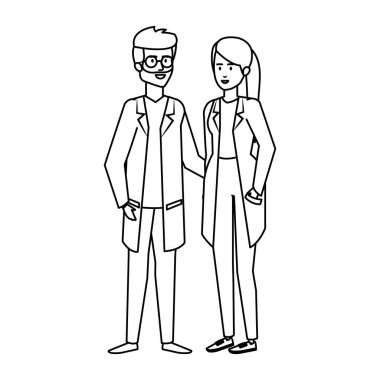 profesyoneller Doktorlar birkaç karakter avatarları