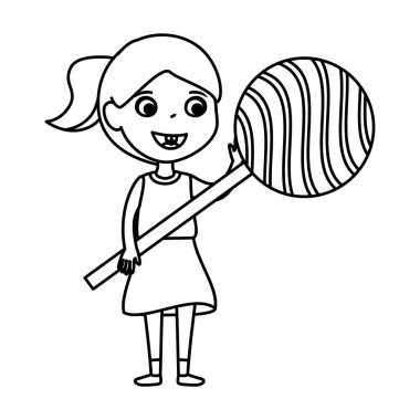 tatlı lolipop şeker ile küçük kız