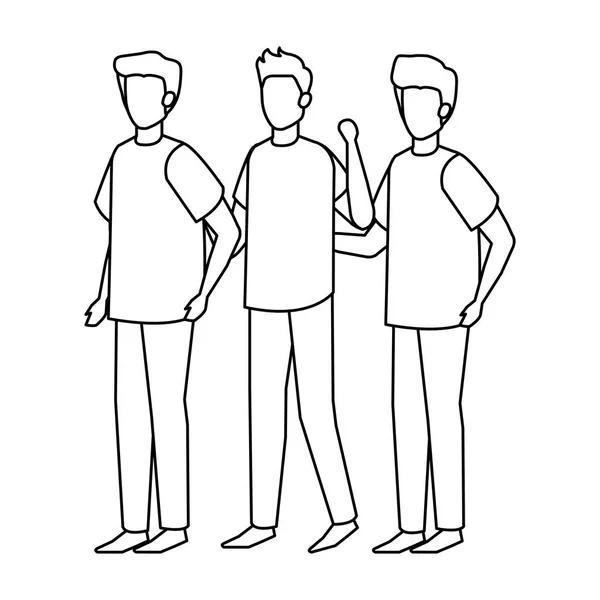 Groupe de personnages hommes — Image vectorielle