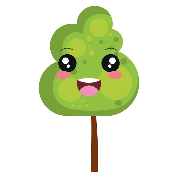 Árbol planta carácter kawaii natural — Archivo Imágenes Vectoriales