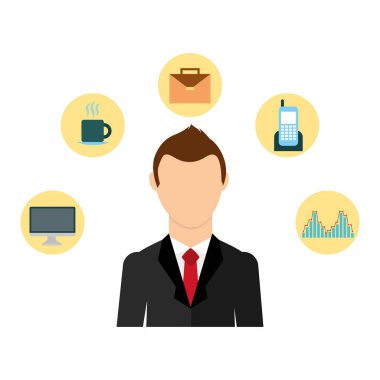 set simgeler avatar karakteri ile işadamı zarif