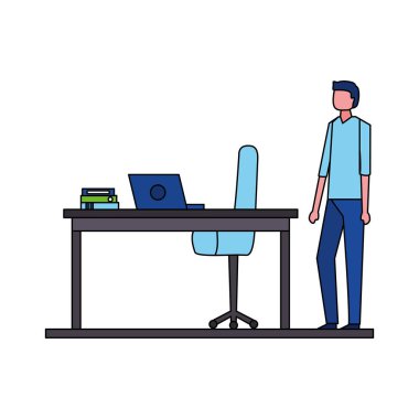 masa bilgisayar koltuğu ofis ile işadamı