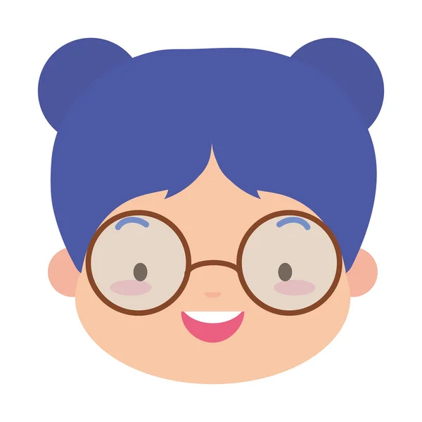 Linda chica cara feliz — Vector de stock