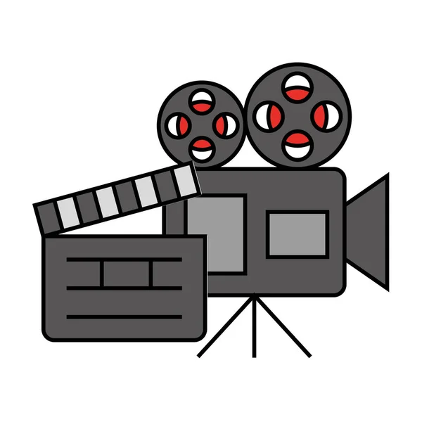 Cine película proyector cámara clapboard — Vector de stock