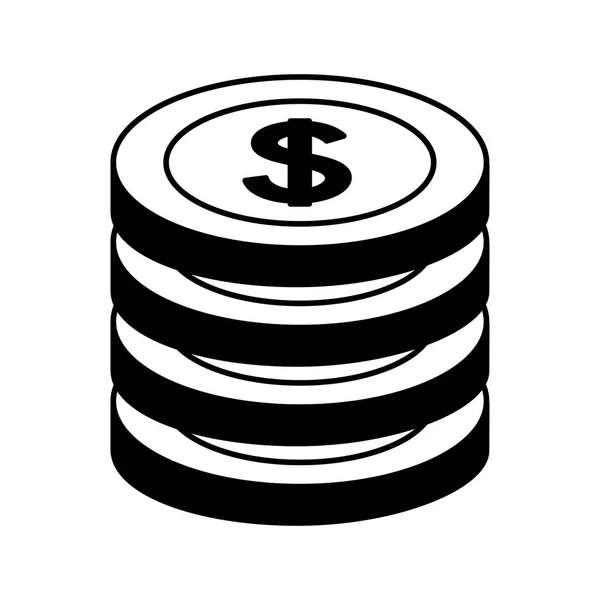 Στοιβαγμένα κέρματα δολάρια χρηματο- — Διανυσματικό Αρχείο
