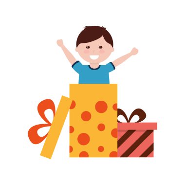 mutlu çocuk hediye kutusu doğum günü geliyor