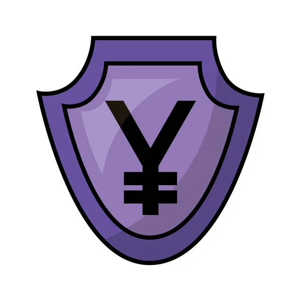 Valuta zoals Shield yen Symbol Foreign Exchange — Stockvector