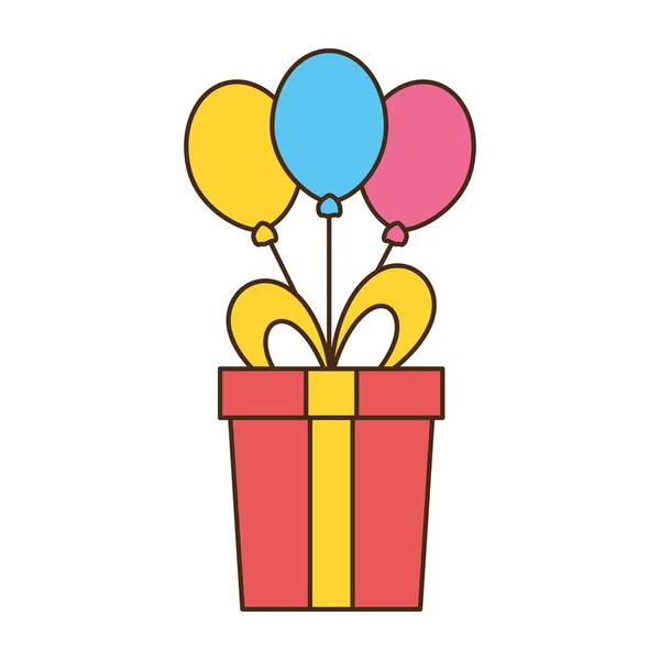 Globos de regalo de cumpleaños — Vector de stock