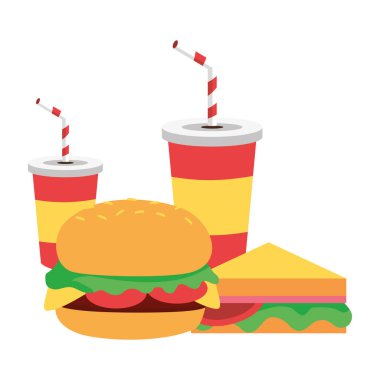 burger sandviç soda bardak