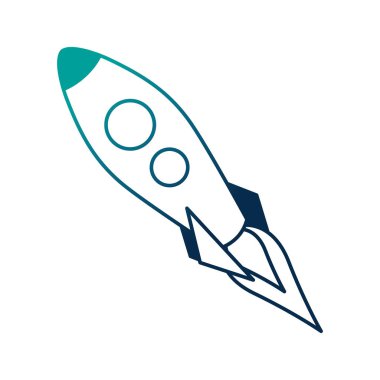 başlatma roket izole simgesi