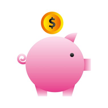 tasarruf piggy izole simgesi