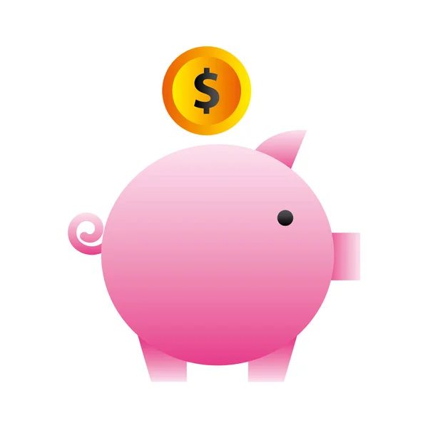 Besparingar Piggy isolerad ikon — Stock vektor