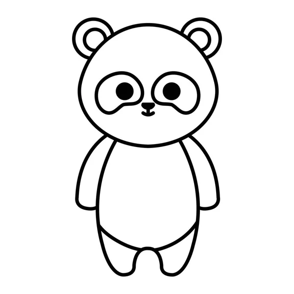 Bonito panda urso concurso personagem — Vetor de Stock