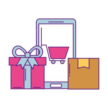 Set simgeleri ile akıllı telefon cihazı