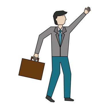 bavul avatar karakteri ile işadamı