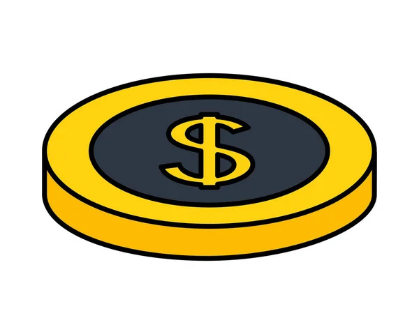 Dólar moeda moeda moeda ícone — Vetor de Stock