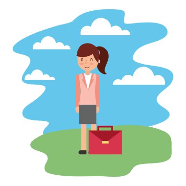 peyzaj portföyü ile iş kadını zarif