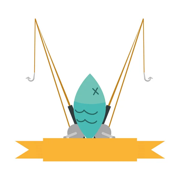Rybářský prut izolované ikona — Stockový vektor