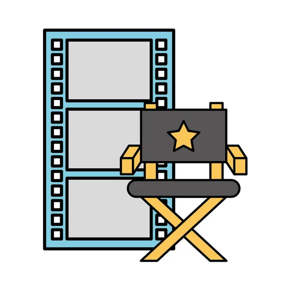 Tira película silla cine película — Vector de stock