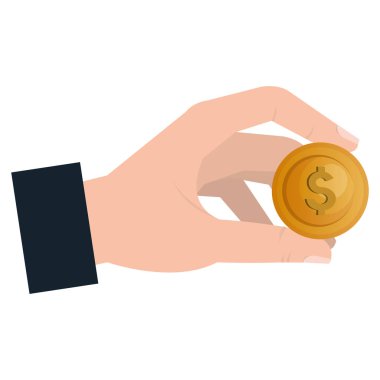 sikke para izole simgesiyle el