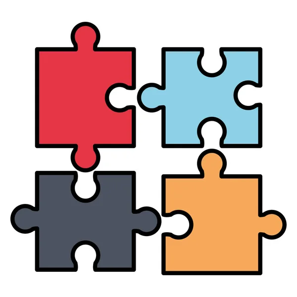 Puzzle game pieces icon — Stock Vector