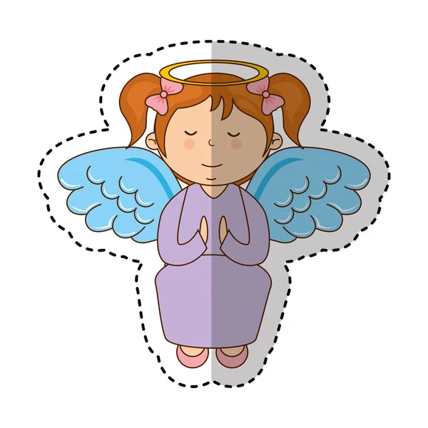 Μικρό κορίτσι Άγγελος χαρακτήρα — Διανυσματικό Αρχείο