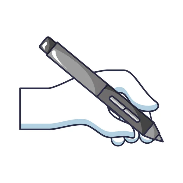 Mano con inchiostro penna scrivere icona — Vettoriale Stock