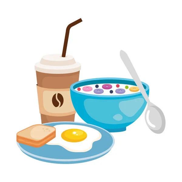 Ikony menu vynikající snídaně — Stockový vektor