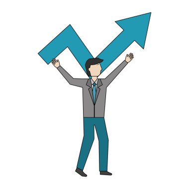 Avatar karakter ok ile işadamı