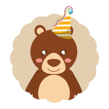 sevimli ayı parti şapka doğum günü