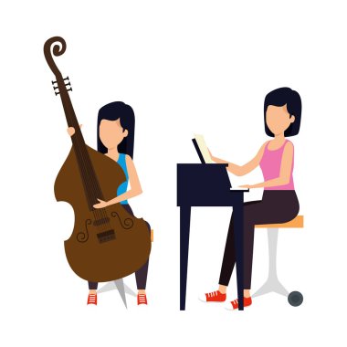 Çello ve piyano çalan kadınlar