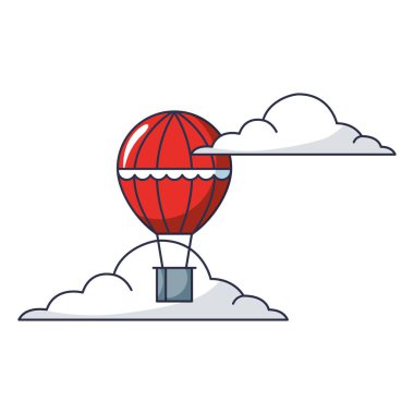 gökyüzünde uçan sıcak hava balonu sepeti