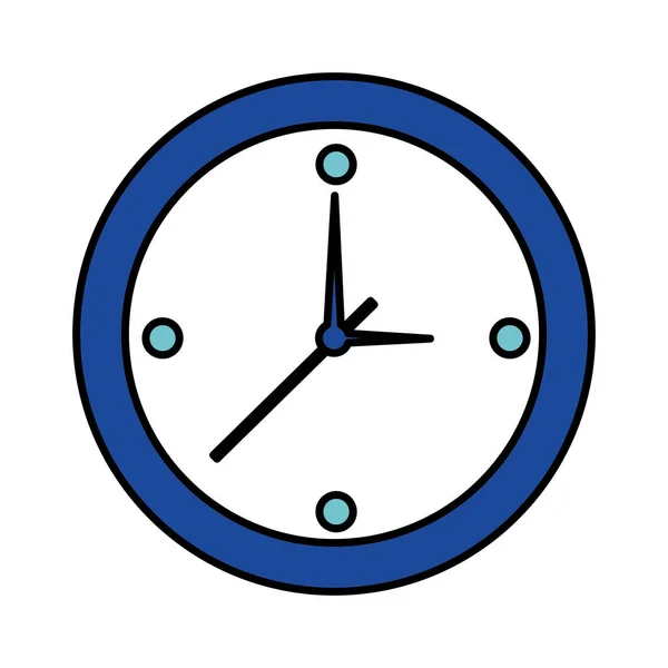 Horloge ronde temps sur fond blanc — Image vectorielle