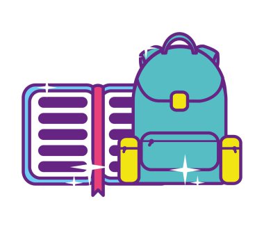 dizüstü bilgisayar izole simgesi ile çanta okul