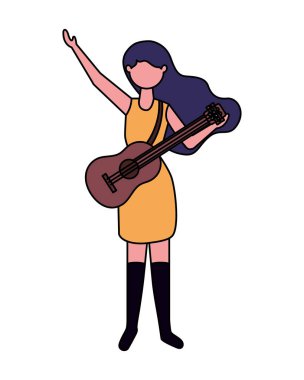 gitar profesyonel emek ile müzisyen kadın