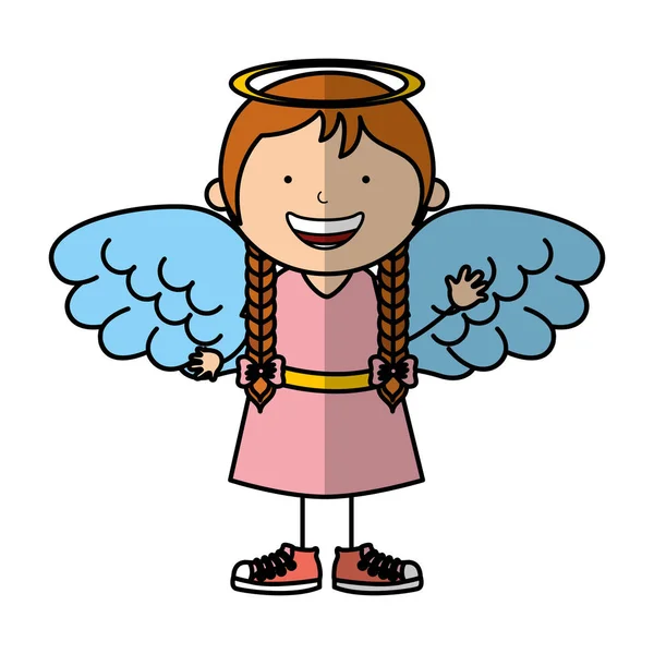 Little girl angel character — Stock Vector