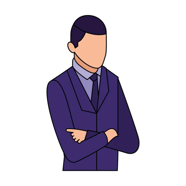 Portrait d'homme d'affaires avec bras croisés affaires — Image vectorielle