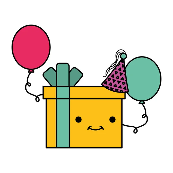 Kawaii šťastné narozeniny — Stockový vektor