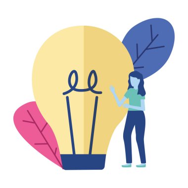 İş kadını ampul ile