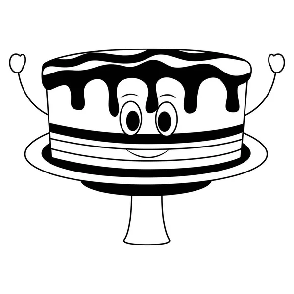 Gâteau d'anniversaire kawaii dessin animé bande dessinée doux design image — Image vectorielle