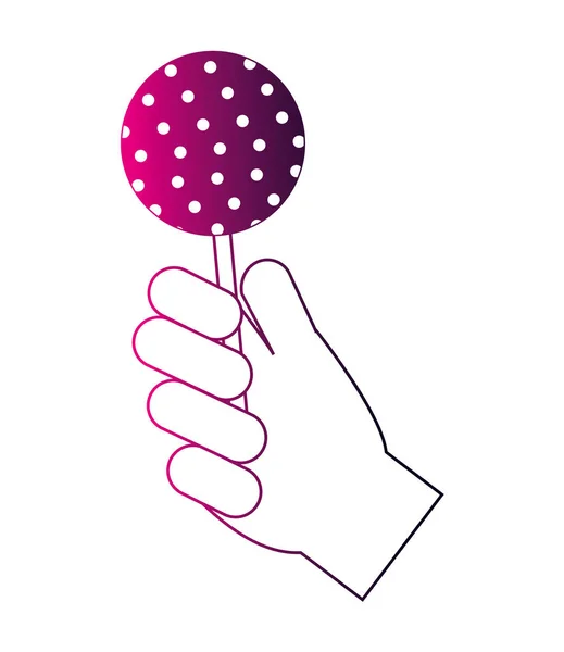 Hand houden zoete Lollipop heerlijk — Stockvector