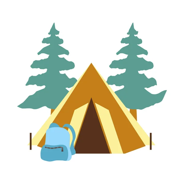 Camping tält isolerade ikonen — Stock vektor