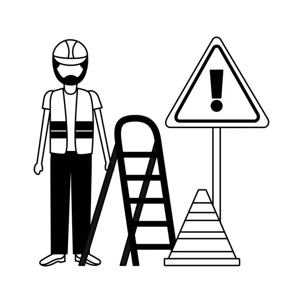 Worker construction equipment — Stock Vector
